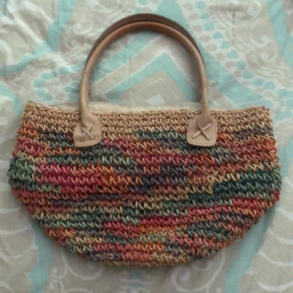 Multicolor “Basket-Woven” Shoulder/ Tote Bag